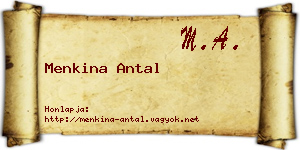 Menkina Antal névjegykártya